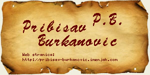 Pribisav Burkanović vizit kartica